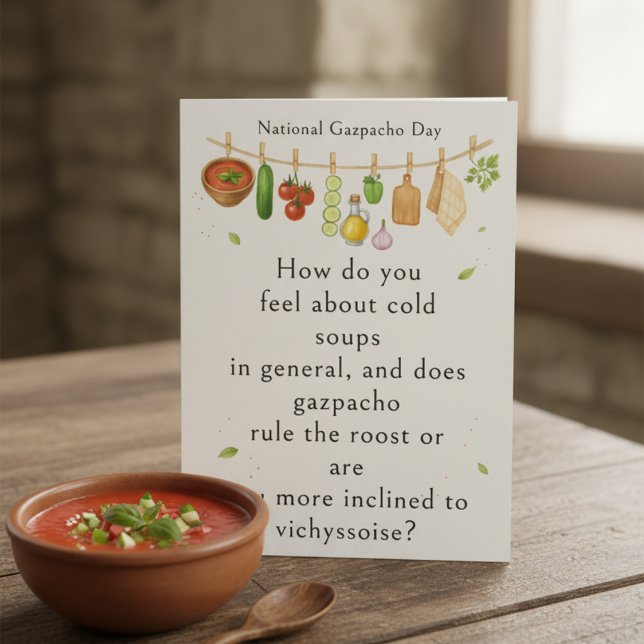 funny vegetables National Gazpacho Day Thank You Card (Creator Uploaded)