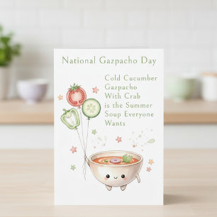 funny vegetables National Gazpacho Day Thank You Card