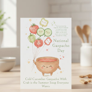 funny vegetables National Gazpacho Day Thank You Card