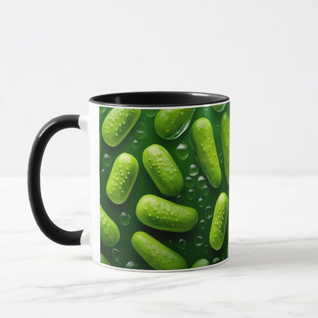 Funny Vegetarian Cool Green Fresh Cucumber Mug (Left)
