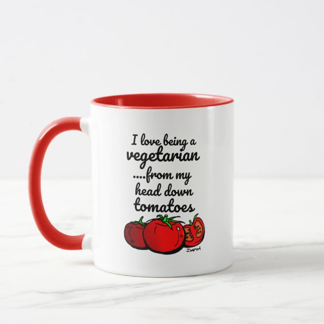 Funny Vegetarian Mug with Vegetarian Related Quote (Left)