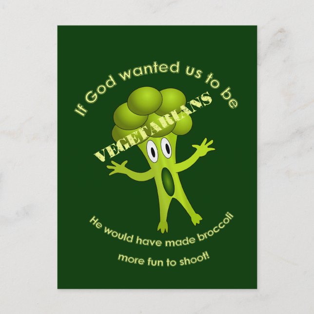 Funny Vegetarian Quote Postcard (Front)