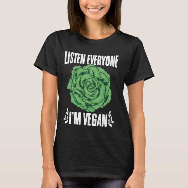 Funny Vegetarian Quotes Sayings Plant Based Diet V T-Shirt (Front)