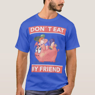 Funny Vegetarian Vegan - Boy with Pigs Friend T-Sh T-Shirt