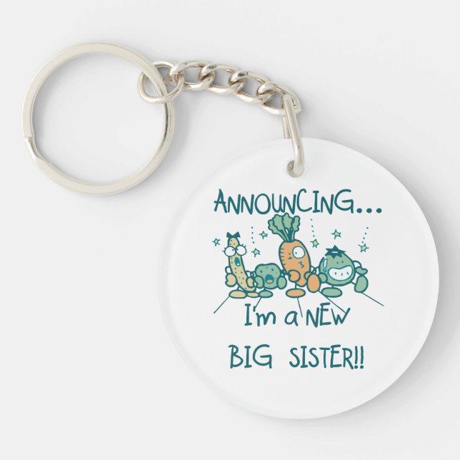 Funny Veggies New Big Sister Key Ring (Front)