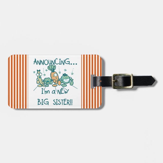 Funny Veggies New Big Sister Luggage Tag (Front Horizontal)
