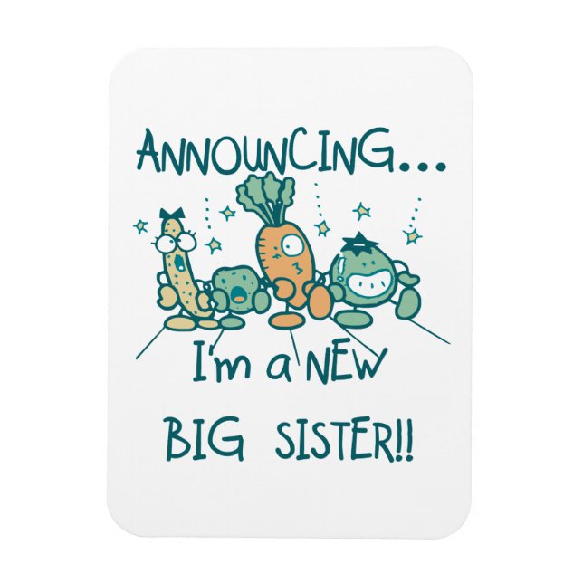 Funny Veggies New Big Sister Magnet (Vertical)