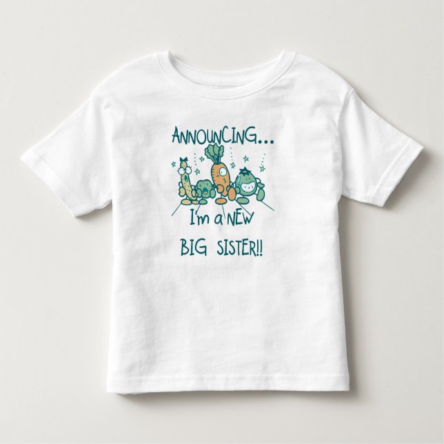 Funny Veggies New Big Sister Toddler T-Shirt (Front)
