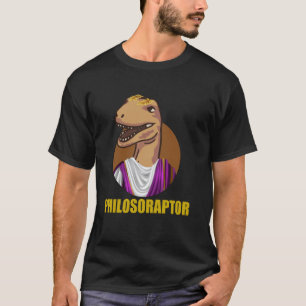 Funny Velociraptor Dino Meme Dinosaur Philosophy L T-Shirt