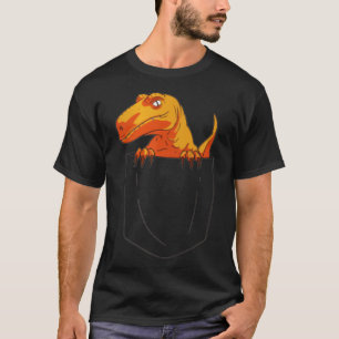 Funny Velociraptor Raptor in  Pocket Dinosaur Long T-Shirt
