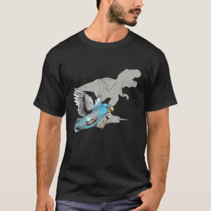 Funny Velociraptor Turquoise Parrotlet Cute Dinosa T-Shirt