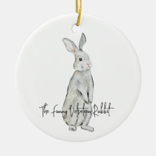 Funny velvet rabbit ceramic ornament