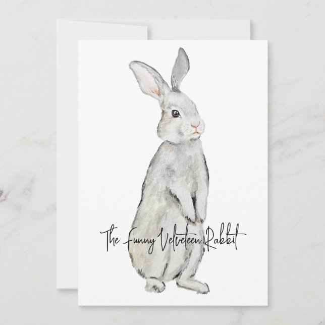 Funny velvet rabbit invitation (Front)