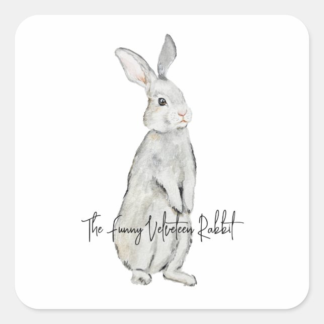 Funny velvet rabbit  square sticker (Front)