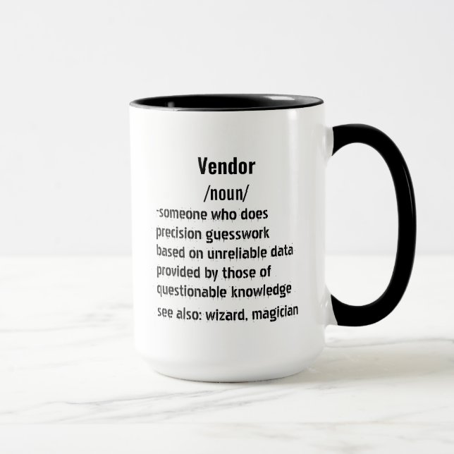 funny Vendor Definition gifts for men women Mug (Right)