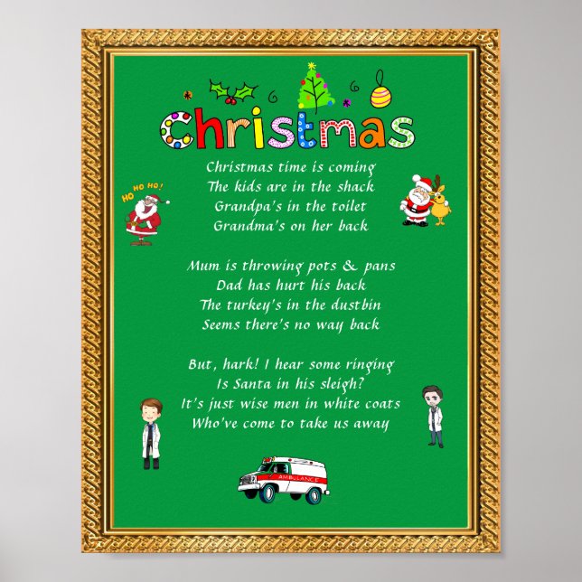 Funny Verse Christmas Poster (Front)