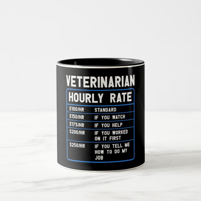 Funny Veterinarian Hourly Rate   Mug (Center)