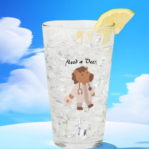 Funny Veterinarian Humour Animal Care Quote Glass