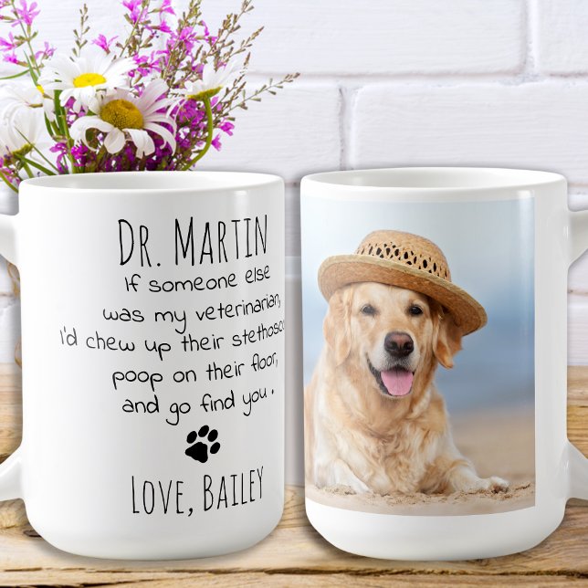 Funny Veterinarian Personalised Pet Photo Coffee Mug (Creator Uploaded)