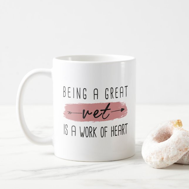 funny veterinarian quote for veterinary medicine coffee mug (With Donut)