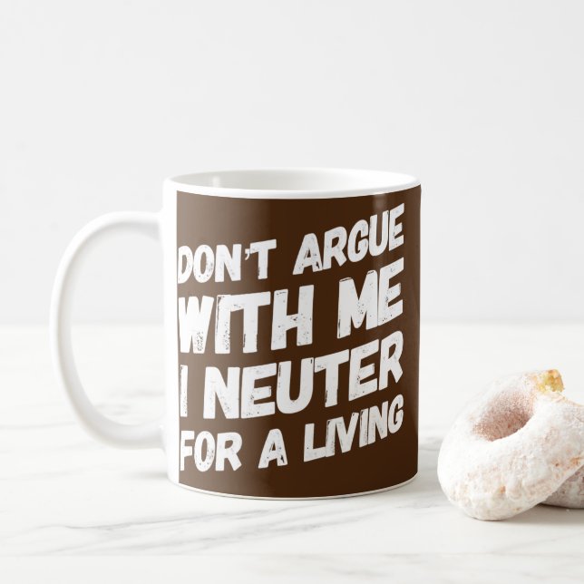 Funny Veterinarian Vet Animal Dog Doctor Coffee Mug (With Donut)