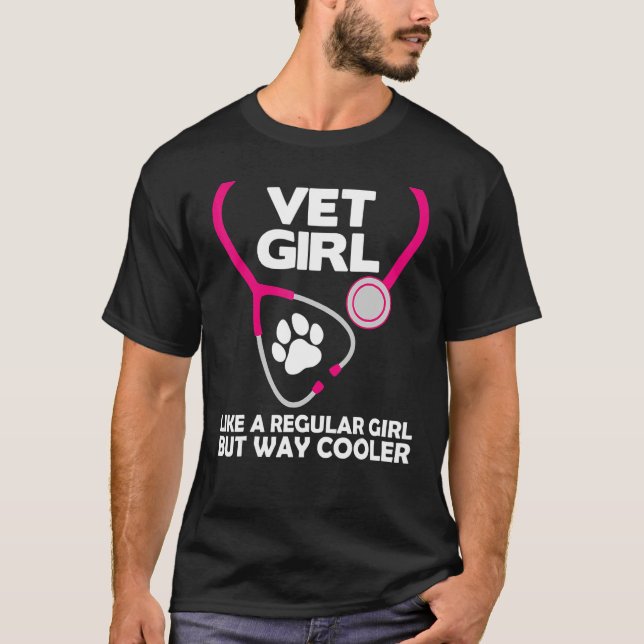 Funny Veterinary Technician Women Girls Female Vet T-Shirt (Front)