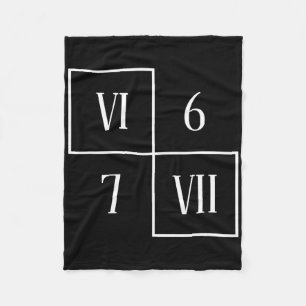 Funny Vi Vii 6 7 Meme Roman Numerals Math Six Seve Fleece Blanket