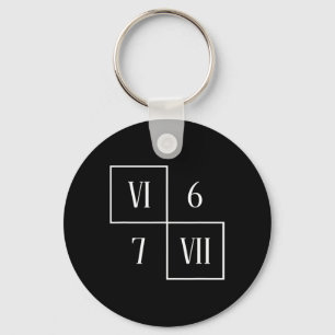 Funny Vi Vii 6 7 Meme Roman Numerals Math Six Seve Key Ring