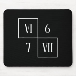Funny Vi Vii 6 7 Meme Roman Numerals Math Six Seve Mouse Pad