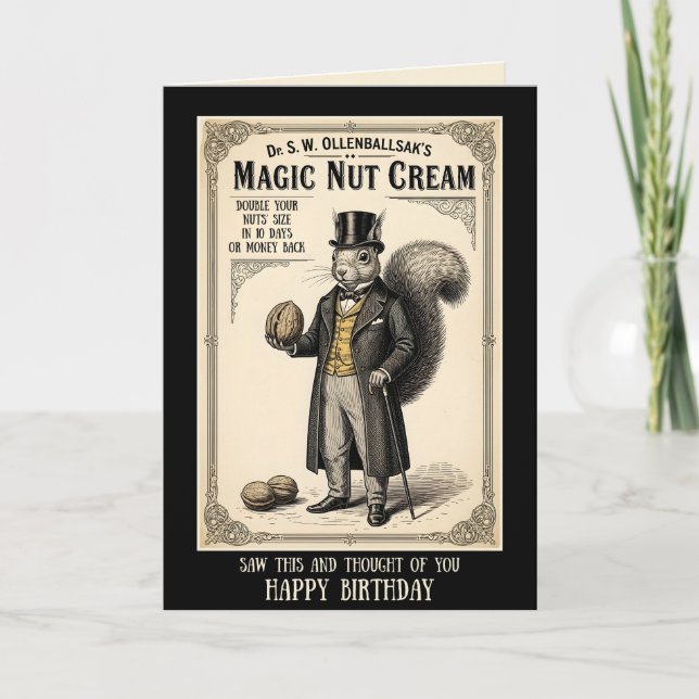 Funny Victorian Advert Birthday Card (Front)