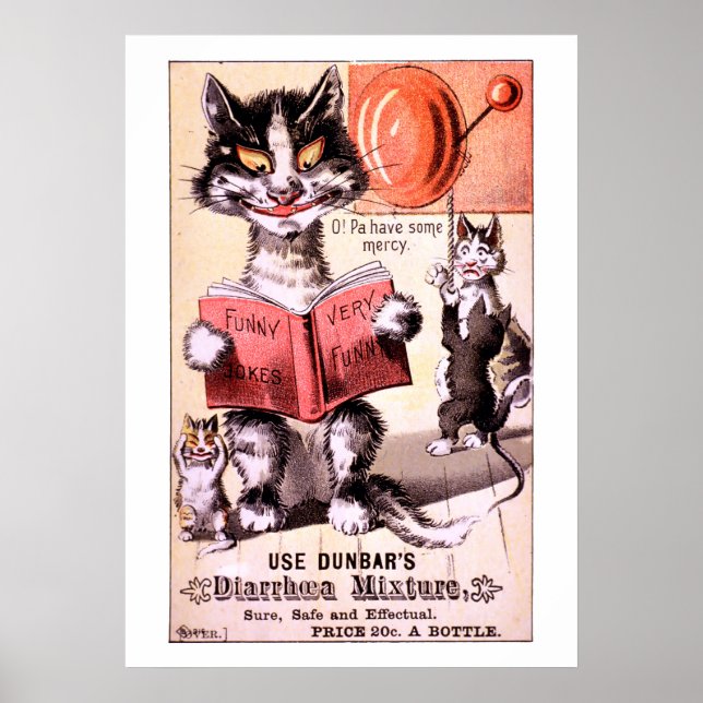 Funny Victorian Era Cat Ad Poster (Front)