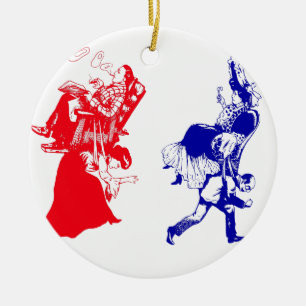 funny victorian marriage ceramic tree decoration