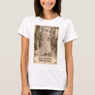 Funny Victorian Poodle Bride Just Married boss T-Shirt
