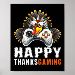 Funny Video Game Console Turkey Thanksgiving Gamer Poster