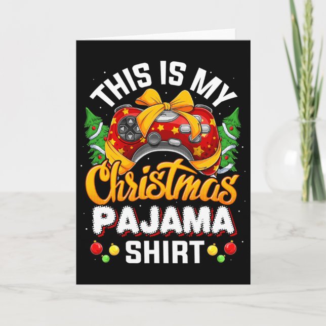 Funny Video Game Controller Christmas Santa Hat Ga Card (Front)