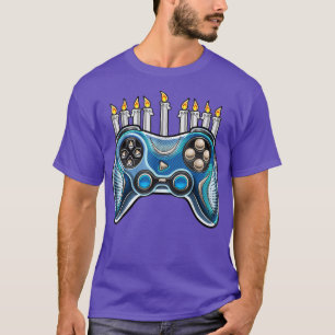 Funny Video Game Controller Hanukkah Menorah Candl T-Shirt