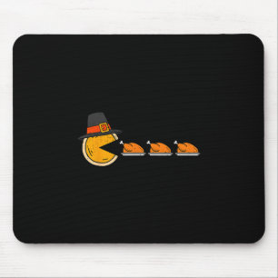 Funny Video Game Eating Turkey Thanksgiving Gamer Mouse Pad