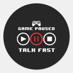 Funny Video Game For Men Women Video Gaming Player Classic Round Sticker