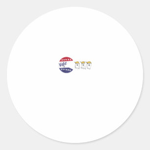 FUNNY VIDEO GAME VOTE EATING TRUMP GHOST FOR CLASSIC ROUND STICKER