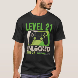 Funny Video Gamer 21St Birthday Gift Level 21 Unlo T-Shirt