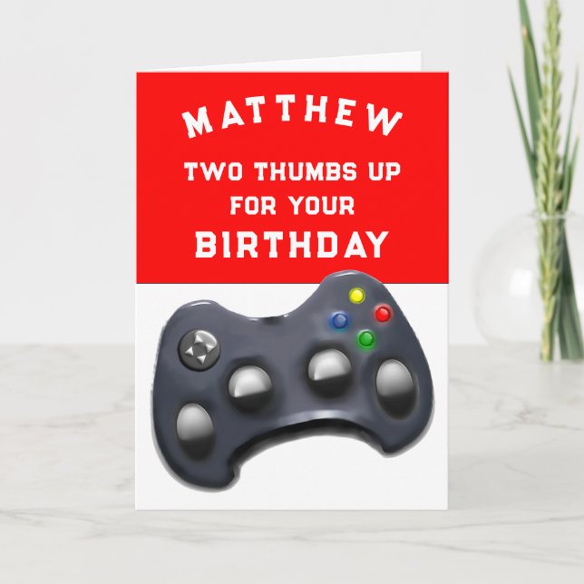 Funny Video Gamer Birthday Card (Front)