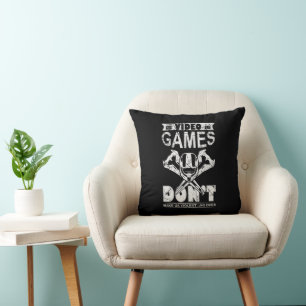 Funny video gamer lag word art cushion