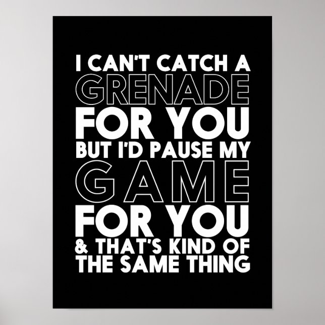 Funny Video Games Quote for Couple Gamer Poster (Front)