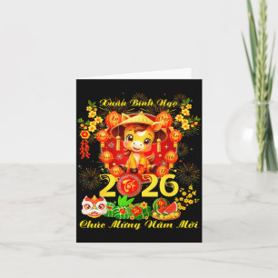 Funny Vietnamese Lunar New Year Graphic Art Card