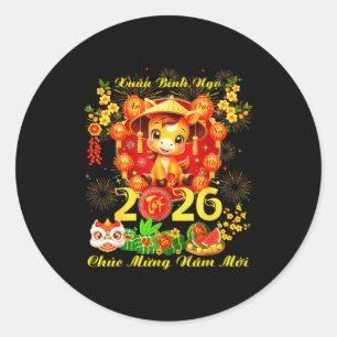 Funny Vietnamese Lunar New Year - Tet 2026 Year Of Classic Round Sticker