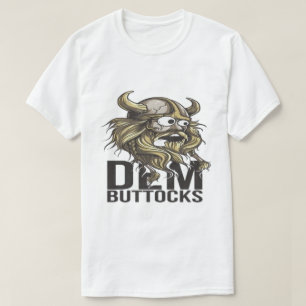 Funny Viking Cartoon “Damn Buttocks” Graphic T-Shirt