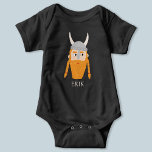 Funny Viking Personalised Baby Bodysuit<br><div class="desc">A fun Viking,  perfect for your favourite little Scandinavian.  Original art by Nic Squirrell. Change the name to personalise.</div>
