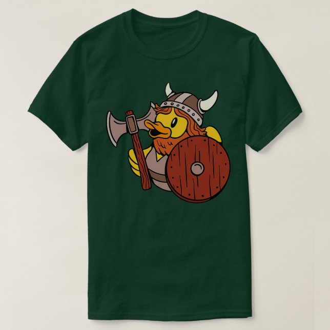 Funny Viking Rubber Duck Axe Shield Helmet Beard G T-Shirt (Design Front)