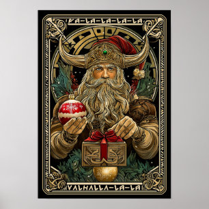 Funny Viking Santa Claus Valhalla Christmas Yule  Poster