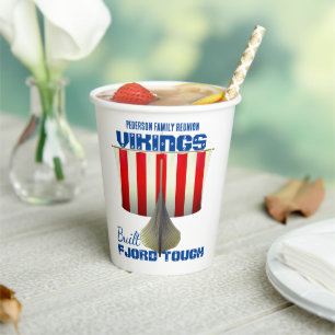 Funny Viking Ship "Fjord Tough" Paper Cups